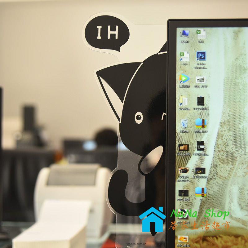 Nana Shop韓國文具 可愛電腦螢幕顯示器側邊留言板透明便利貼板便籤貼板