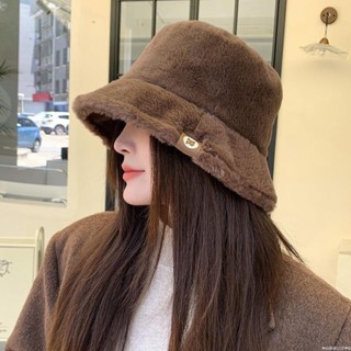 【限時免運】毛絨漁夫帽水貂帽子加絨加厚秋冬季盆帽保暖女款洋氣帽百搭顯臉小保暖帽 棉帽 毛帽 針織帽 冬季帽子