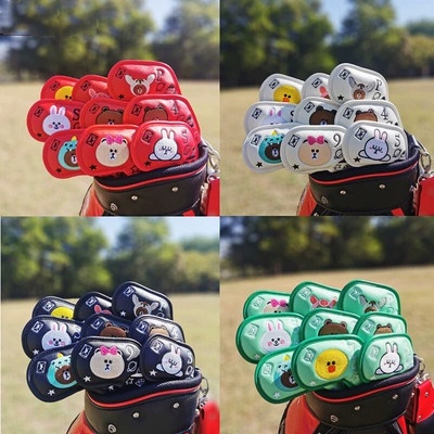 韓國卡通高爾夫球杆套杆頭套鐵桿組保護套golf用品磁鐵吸合鐵桿套GT073