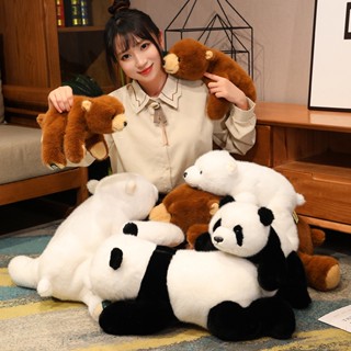 優趣甄選☆可愛熊貓絨毛玩具布娃娃趴趴北極熊睡覺抱枕椅子靠墊兒童安撫玩偶創意交換禮品生日禮物☆批價250元