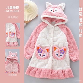 【優選精品】兒童睡袍男童女童連帽睡衣加厚加絨秋冬款可愛傢居服珊瑚絨舒棉絨ins日韓風 XESQ
