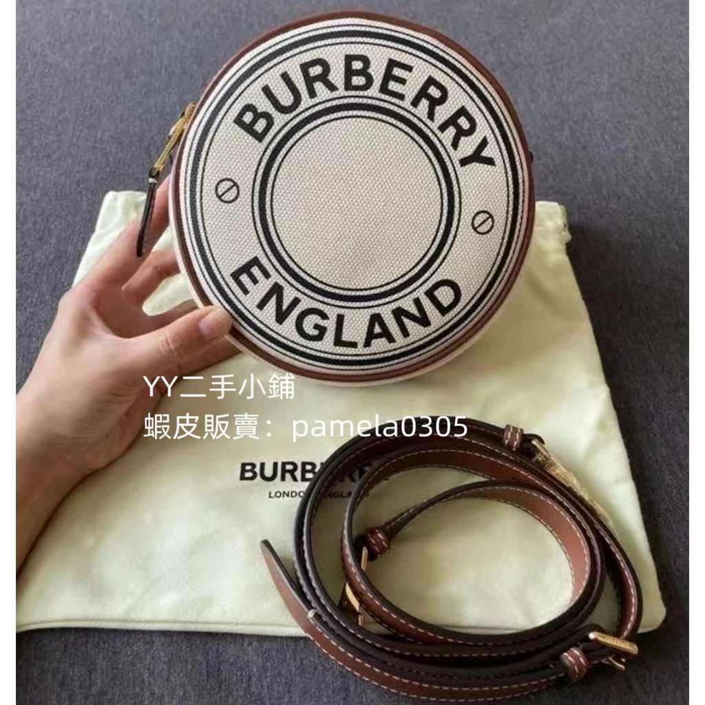Burberry 博柏利 Louise 圓餅包 肩背包 斜背包 標誌圖案帆布 80276021現貨實拍