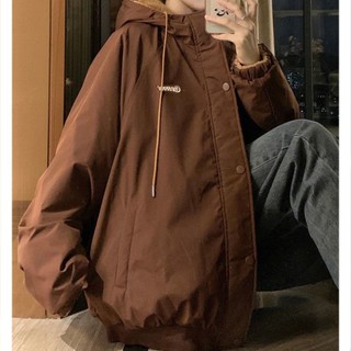 💥滿額免運🚚 韓版外套 兩面穿羊羔毛大衣 羽絨外套 保暖外套 寬鬆外套 雙面穿棒球服羊羔毛外套女2023冬季新款
