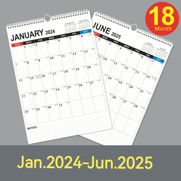 2023 English wall calendar monthly weekly planner agenda