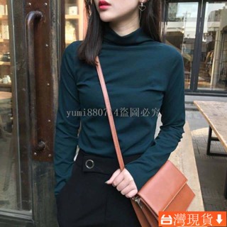 【sunlight推薦】大尺碼上衣 打底衫女 長袖T恤 德絨半高領打底衫女秋冬季加絨加厚百搭學生洋氣修身長袖保暖上衣