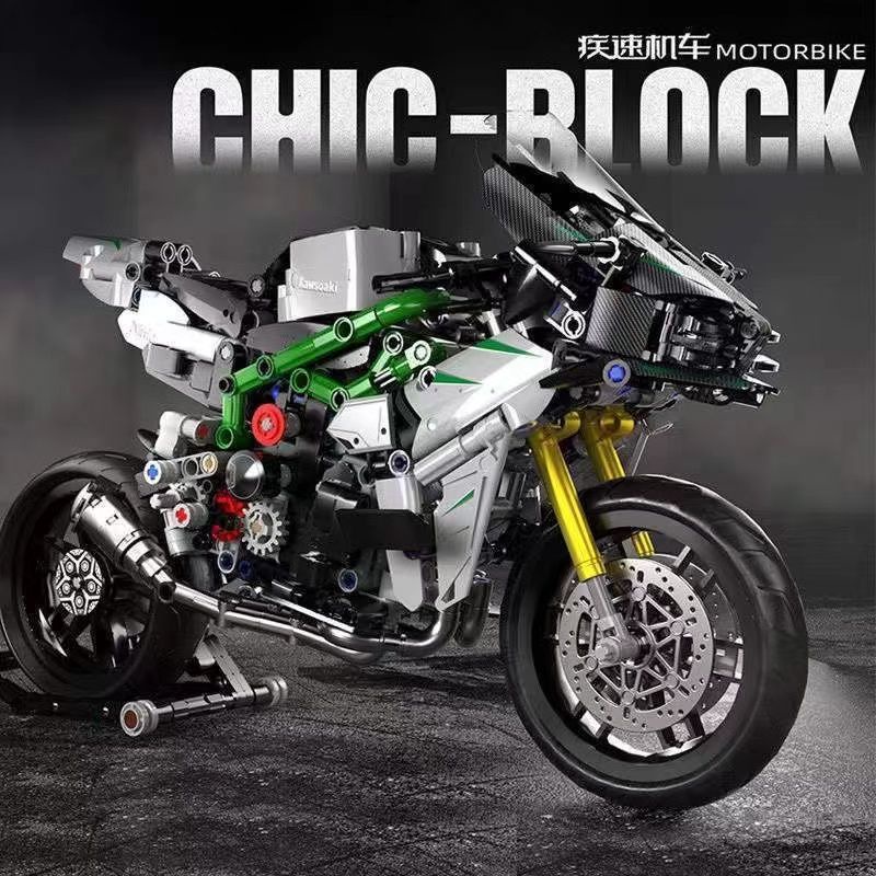 兼容樂高積木 摩托車杜卡迪川崎忍者400 拼裝模型 高難度玩具 男孩子