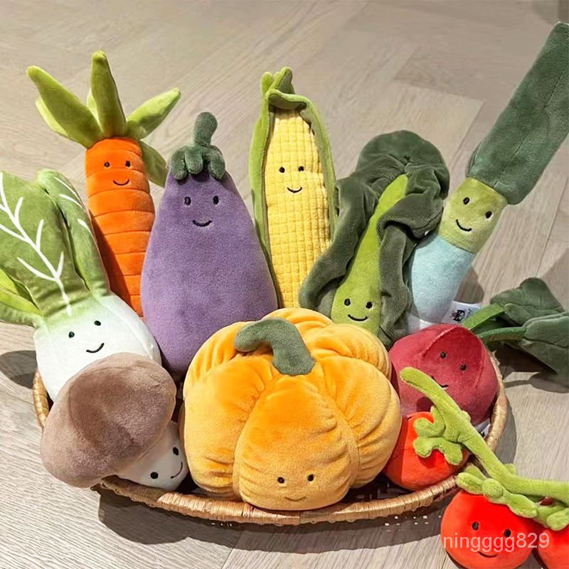 JELLYCAT公仔趣味蔬菜係列玩偶活潑大白菜西蘭花毛絨玩具寶寶禮物