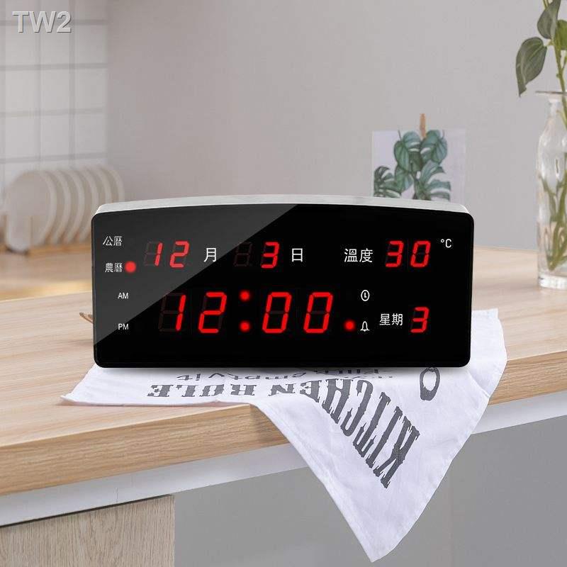 現貨=德國進口創意led夜光插電電子鐘臺式數位萬年曆時鐘鬧鐘掛鐘日曆