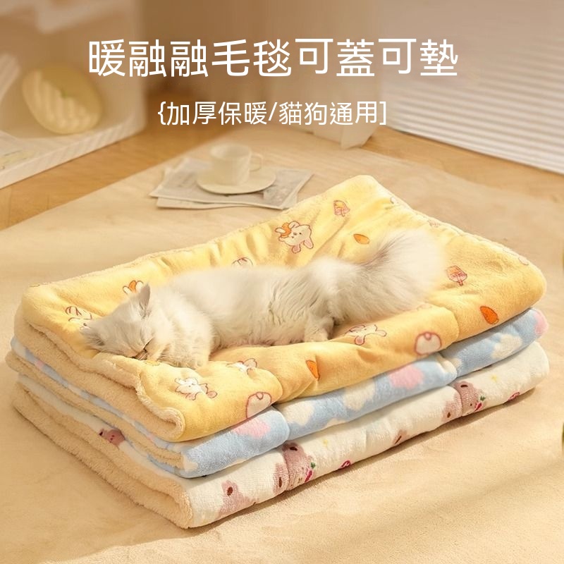🔥貓咪 毛毯寵物保暖 狗墊子 睡覺用狗窩冬天狗睡墊地墊地毯貓窩通用 寵物法蘭絨毛毯 寵物珊瑚絨毯 寵物毯 寵物毯子