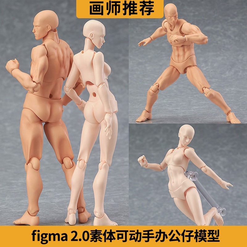 新品爆款❥SHF素體人體手辦模型美術繪畫參考男女工具擺件figma關節可動人偶