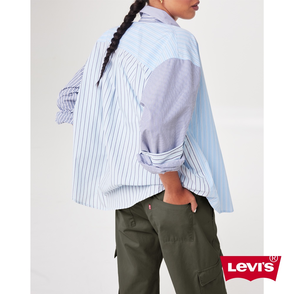 Levis Oversize寬鬆版條紋拼接襯衫外套 女款 A3362-0019 熱賣單品
