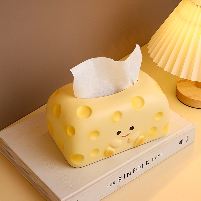 可愛 乳酪 紙巾 盒 客廳 餐桌 茶几 擺件 高檔 奶油 風 抽紙盒 創意 裝飾品 家用