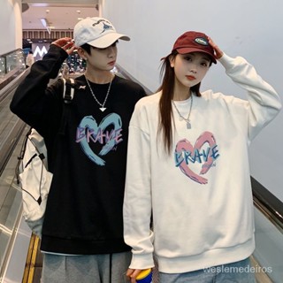 一男一女情侶裝衛衣春秋新款韓版寬鬆ins長袖T恤學生上衣套裝12件【weslemedeiros】