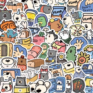 100 張 動物 旅社 貼紙 卡通 可愛 ipad 筆記本 ins 風 電腦 行李箱 貼畫 防水 手