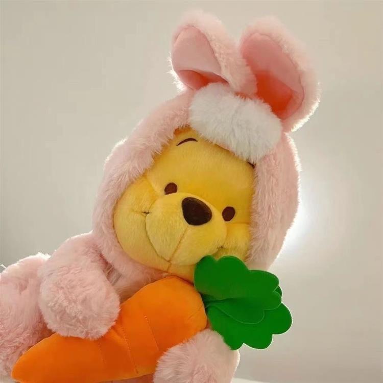 CoKo ✨✨維尼熊公仔 兔子噗噗熊 玩偶睡姿趴趴熊公仔 毛絨玩具 抱枕靠墊 生日禮物女 兔子維尼熊毛絨玩具 布娃娃 情