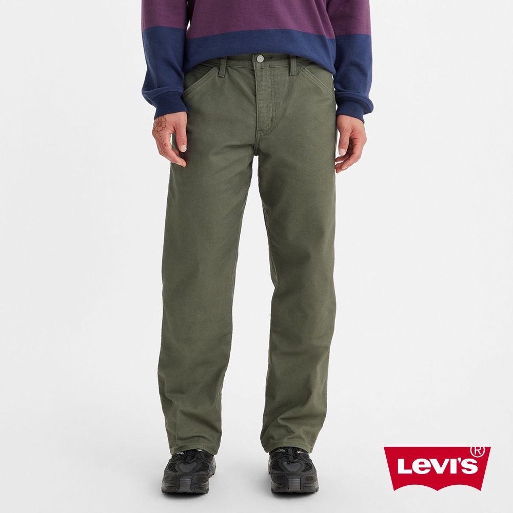 Levis 工裝直筒休閒褲 / 軍綠基本款 / 彈性布料 男款 A1136-0018 人氣新品