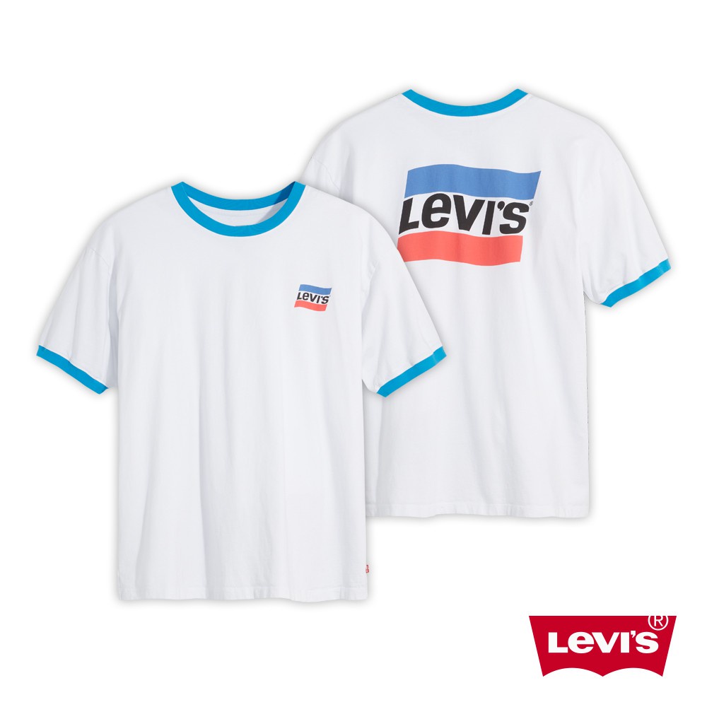 Levis 滾邊短袖T恤 / 寬鬆休閒版型 / 白 男款  A2300-0000 熱賣單品