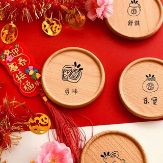 ✎✎客製化【杯墊】實木杯墊 訂製 雕刻logo 刻字雷射鐳射 高階創意 木質託茶墊 咖啡隔熱墊