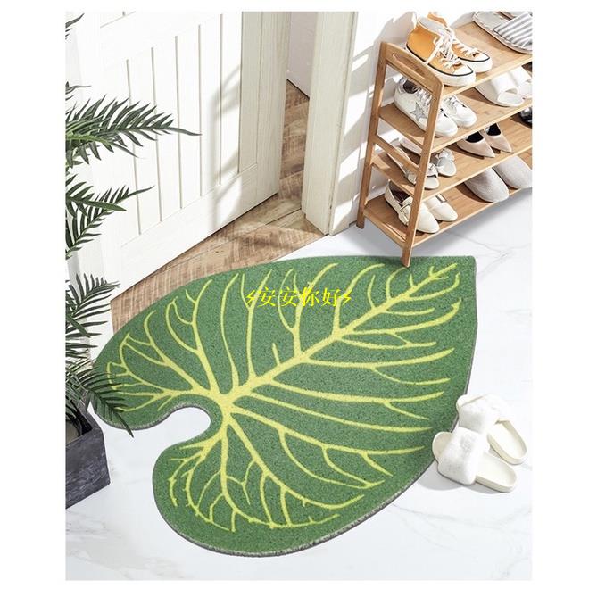 ⚡安安你好⚡觀葉植物葉子白斑龜背芋地毯地墊浴室防水地墊居家裝飾