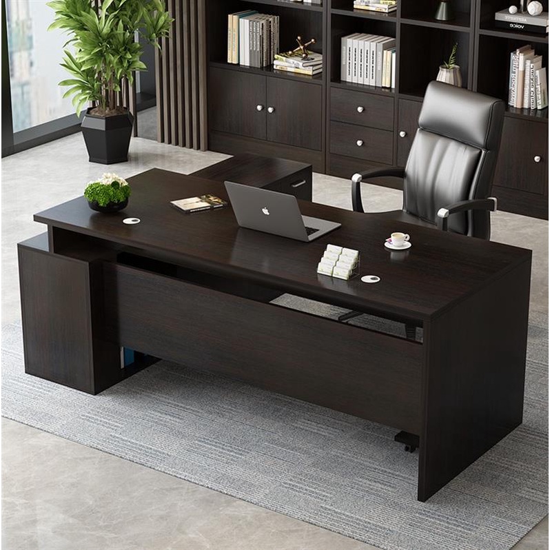 🌟艾尼斯精選🌟辦公桌簡約現代辦公室傢具桌椅組合套裝單人大班台高級經理老闆桌