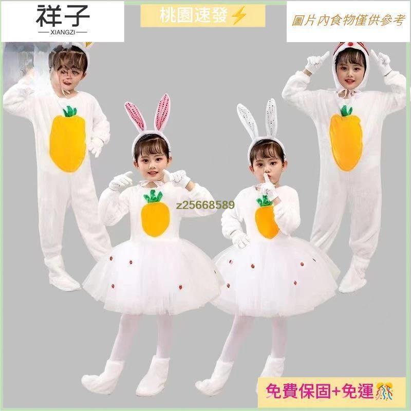 臺灣熱銷🌈兒童動物服裝 小兔子衣服 小白兔服裝 卡通表演服 兔子舞表演服