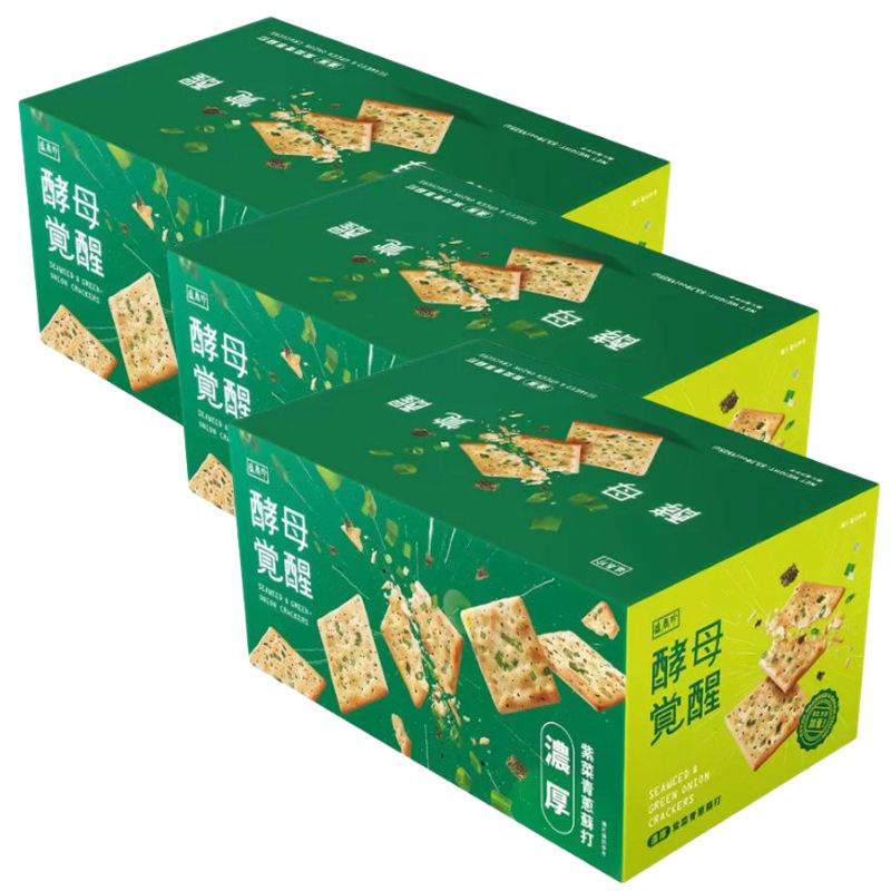 盛香珍 酵母覺醒 濃厚紫菜青蔥蘇打餅 1525公克 3組 [COSCO代購5] W143895