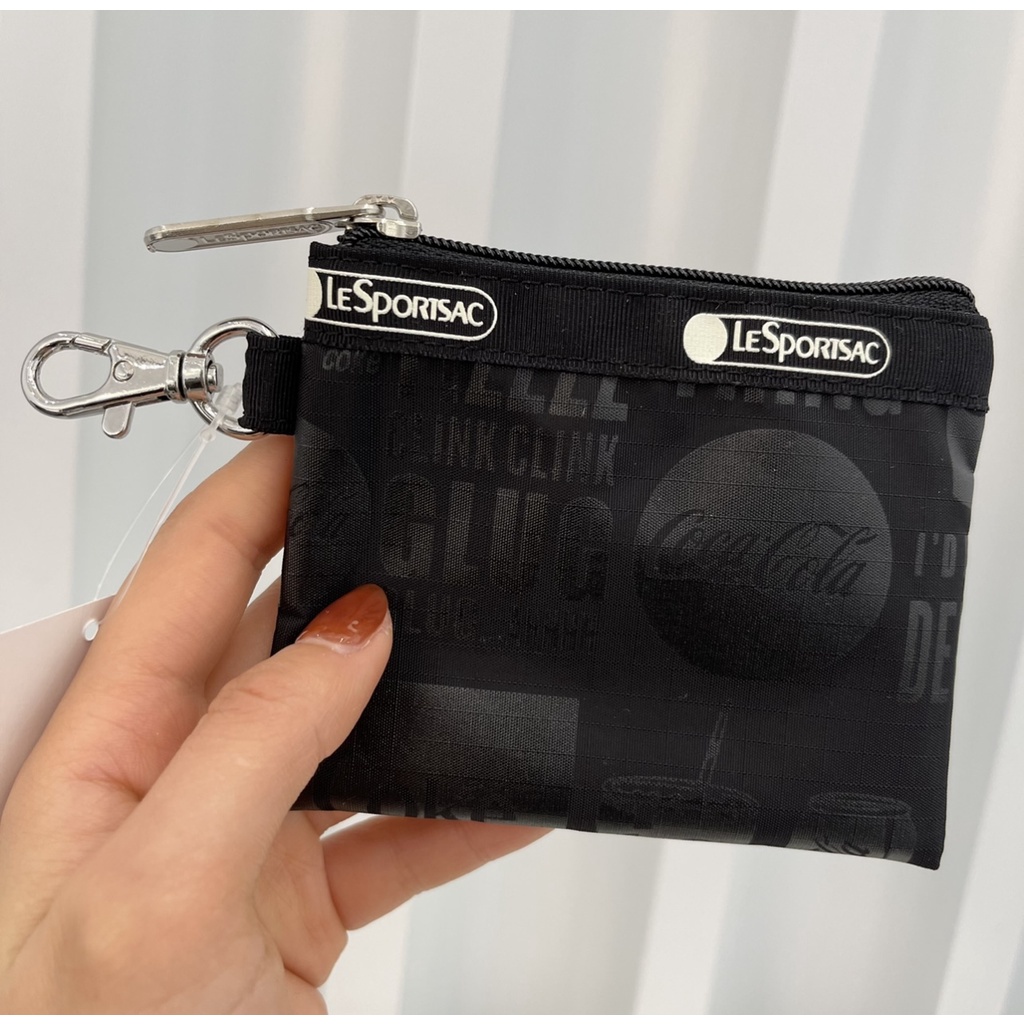 全新品 LeS portsac 黑可口可樂 可愛迷你掛鉤掛件包小方包硬幣包零錢包口紅包鑰匙包證件包卡包耳機包鑰匙扣配件包