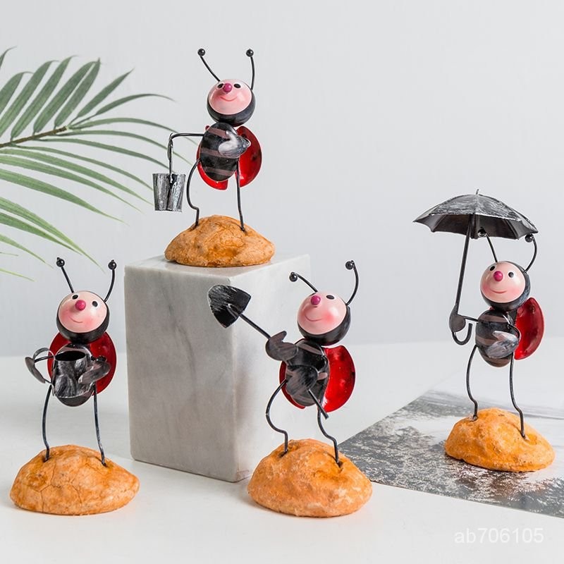 工藝精品店創意鐵藝螞蟻擺件工藝品傢居客廳電視櫃裝飾品可愛治癒係園藝造景