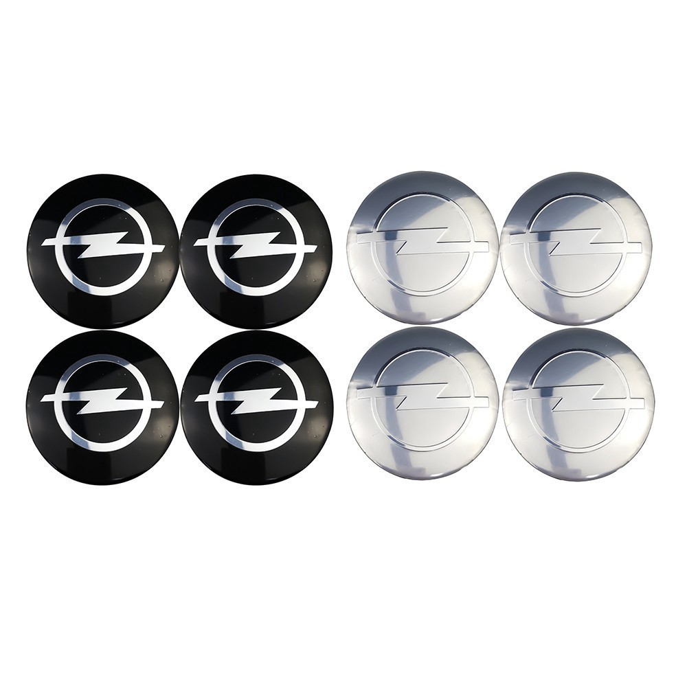 適用於一套4片 56mm專用於歐寶Opel 汽車車標輪轂中心蓋貼標 鋁合金改裝輪轂蓋貼紙裝飾標貼