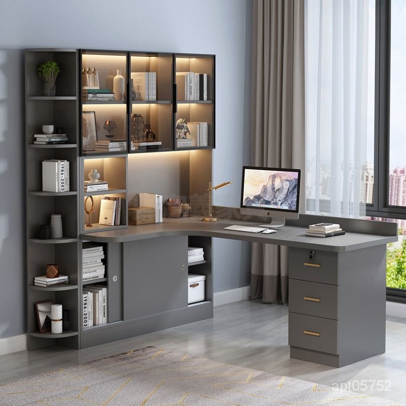 ✨專業丈量安裝 客製化尺寸✨實木 轉角 臥室 書桌 書櫃 一體 傢用 櫃子 置物 儲物收納 發光