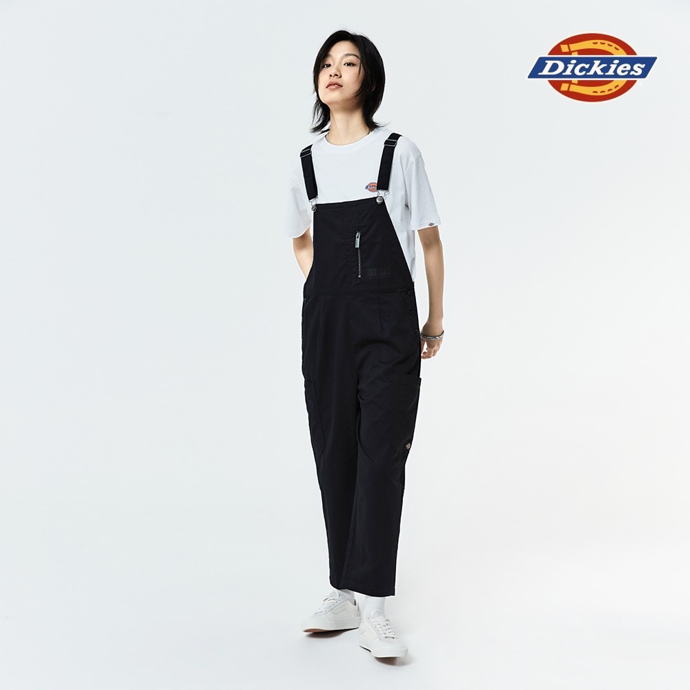 Dickies女款黑色斜紋工裝多口袋吊帶褲|DK010801BLK