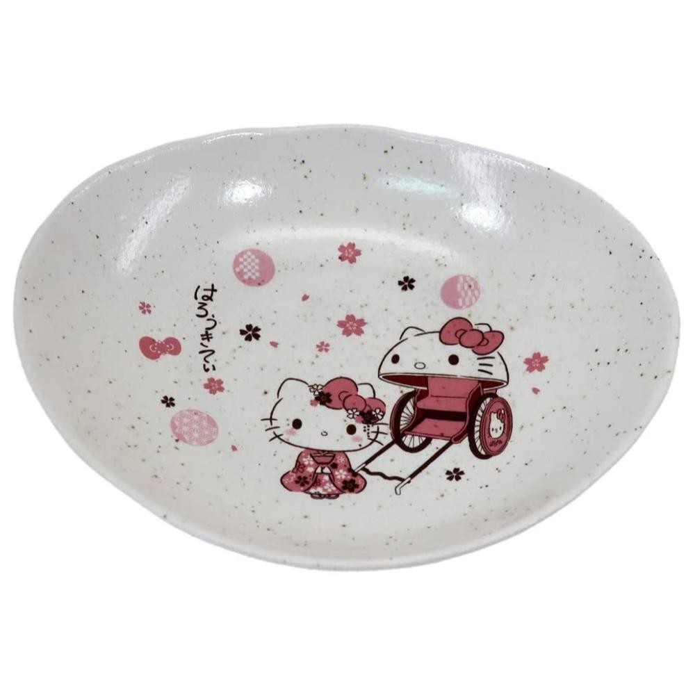 免運 現貨 凱蒂貓 Hello Kitty 陶瓷盤(手拉車) 日本製 賣場多款任選