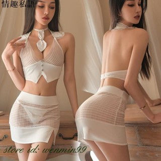 😍情趣私語😘情趣內衣 大尺碼性感洋裝 網衣鏤空超短裙誘惑制服 女 免脫包臀裙 ol秘書裝制服誘惑角色扮演 情趣