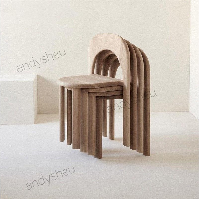 🌟艾尼斯精選🌟北歐簡約原木凳子日式侘寂風純實木餐椅現代小戶型休閑椅餐桌椅子