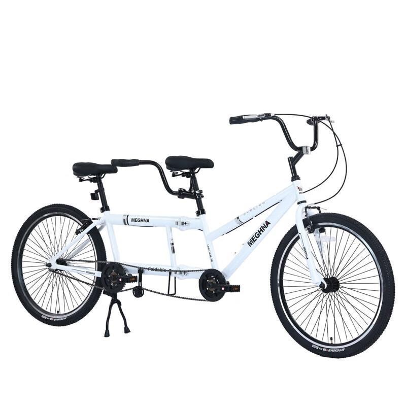 【廠家直銷】雙人自行車雙人騎新款26寸雙人三人折疊自行車公路運動成人兩人騎
