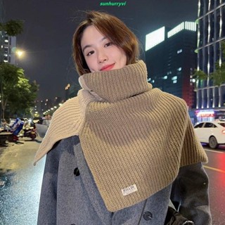 低價⚡️撞色拼接披肩圍脖女秋冬外搭保暖套頭高領針織圍巾韓版開叉斗篷💯斗篷女/熱銷/批發/促銷價