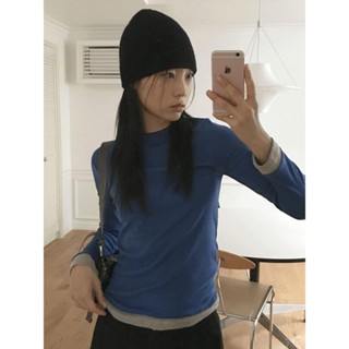 Codibook｜韓國 wonderwonder 分層假兩件配色長袖上衣［預購］長袖上衣 T恤 女裝