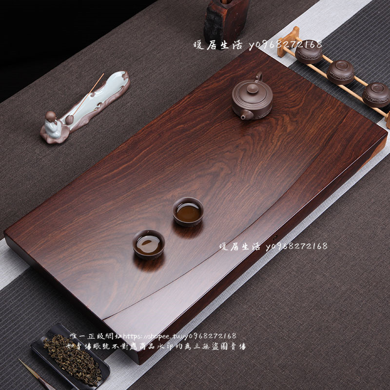 <暖居生活>黑檀木茶盤 整塊實木 花原木進口紅茶海查托茶具平板查臺廠家特價