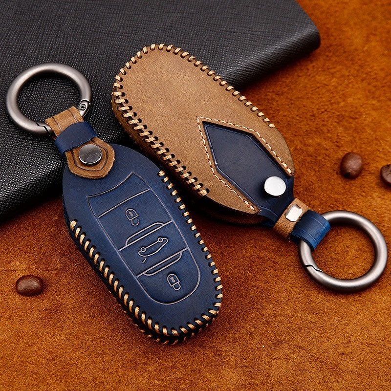 適用於鑰匙皮套Peugeot 標致 鑰匙套 鑰匙包 真皮 鑰匙殼 鑰匙圈 鑰匙套 皮套 卡夢 鑰匙保護殼 鑰匙扣