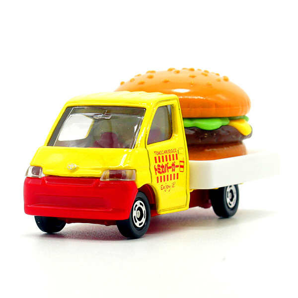 TOMY多美卡合金汽車模型玩具54號豐田漢堡小貨車 食物運輸玩具車