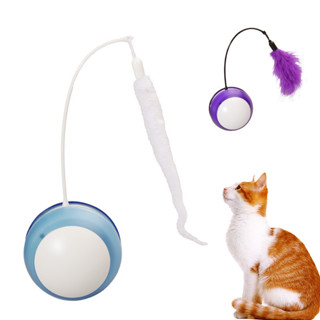 貓貓玩具球 貓咪電動逗貓球貓玩具逗貓棒帶燈羽毛貓咪寵物用品 PL