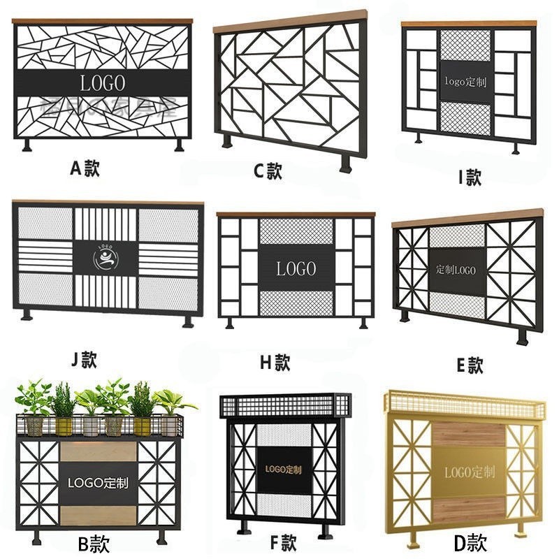 客製化鐵藝屏風 隔斷 鐵藝矮隔斷屏風餐廳辦公置物架工業風卡座綠植圍欄奶茶店裝飾花架