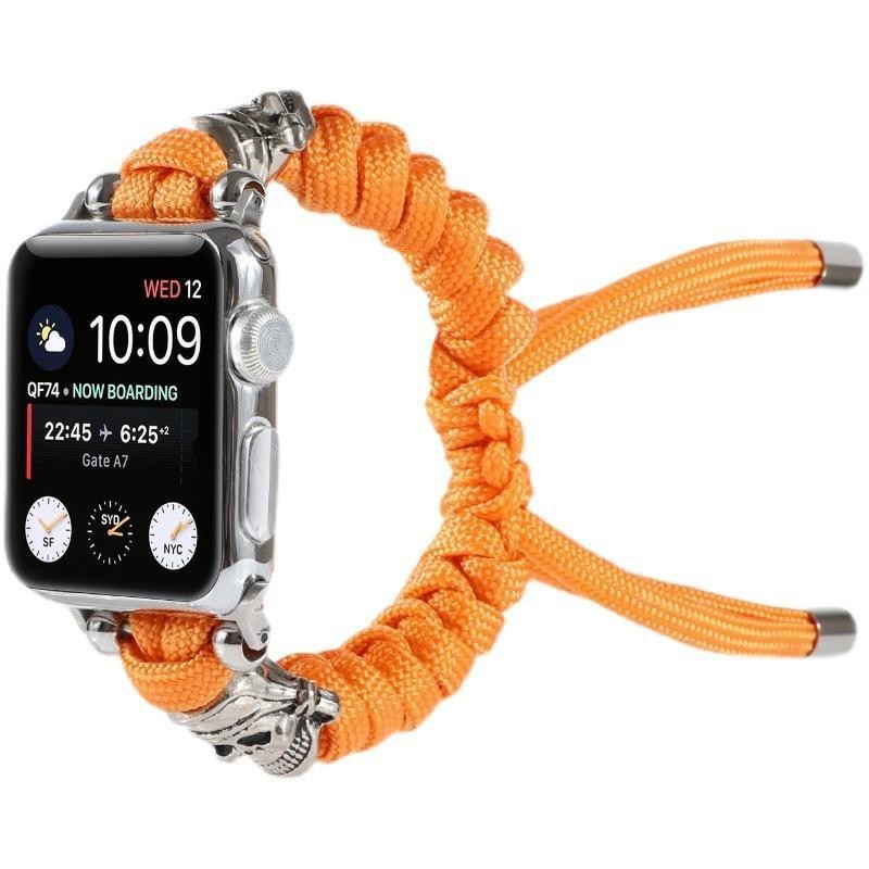 [FZ]適用applewatch錶帶時尚骷髏頭傘繩蘋果手錶錶帶iwatch7代8654se