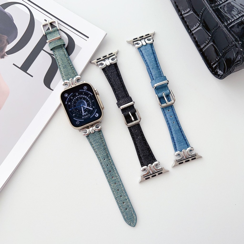 [FZ][FZ]法棍凱旋高級感小眾牛仔錶帶適用於Applewatch345678se新款iwatch