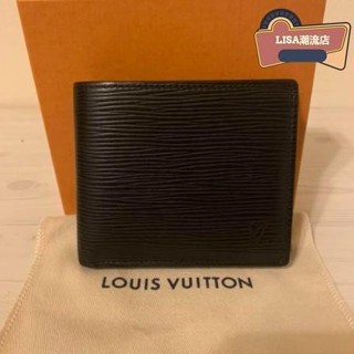 【二手】LV Louis Vuitton Epi 黑色 水波壓紋 零錢鈔票卡片短夾 LV M62289