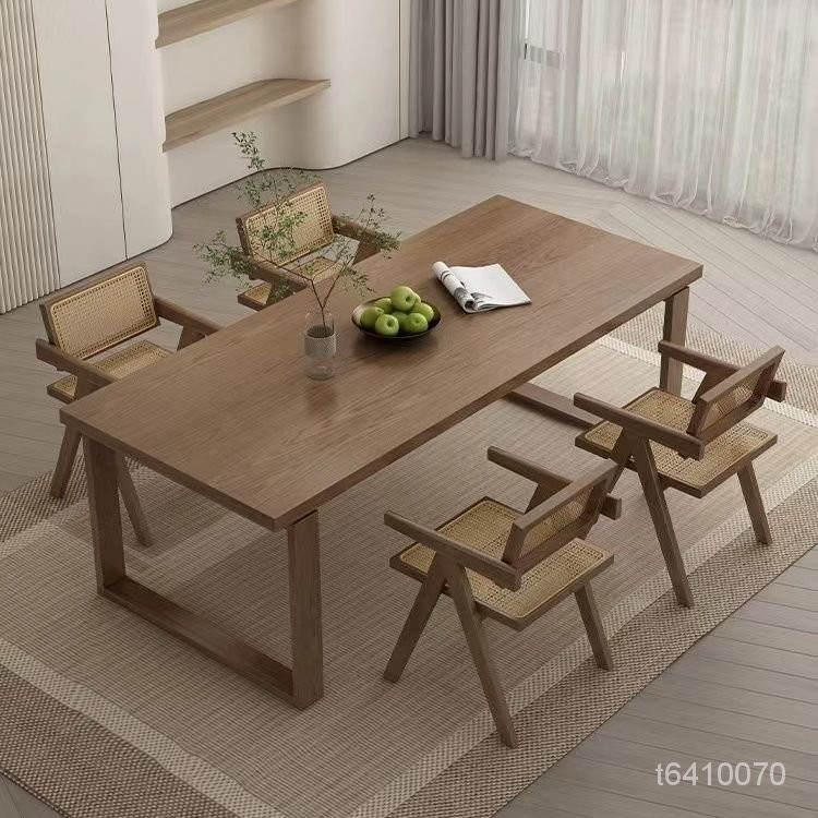 免運 可開發票 客廳桌 IKEA宜傢莫比恩衕款餐桌原木桌子實木傢用書桌白蠟木餐桌椅組閤 實木書桌 窄書桌 電腦桌 辦公桌