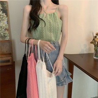 🌞【OBIND】🌞辣妹掛脖設計感小眾小吊帶背心女裝夏季薄款外穿2025新款針織上衣