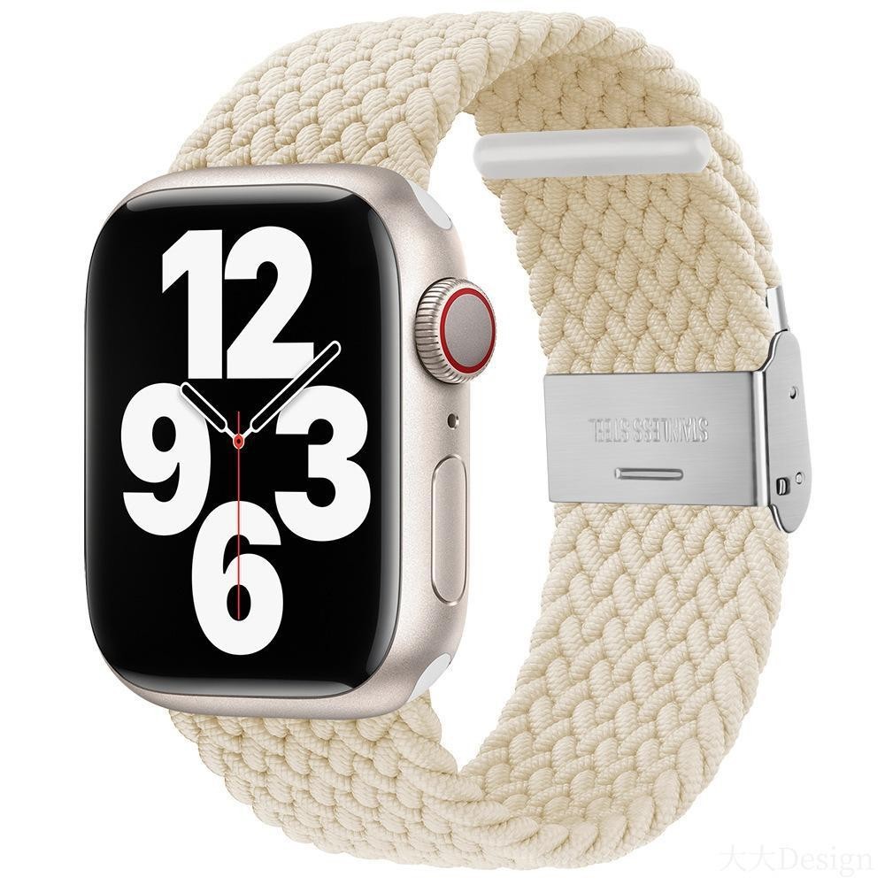 【YX】適用applewatch蘋果錶帶扣式可調節單圈彈力編織錶帶iwatch6代78