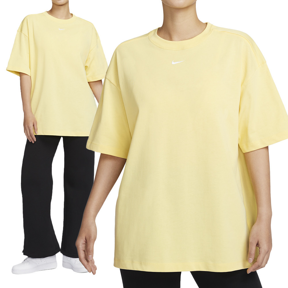 Nike Sportswear Essential 女 黃 寬鬆 T恤 運動 休閒 短袖 DX7911-722