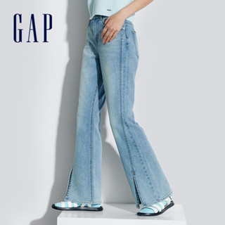 Gap 女裝 高腰喇叭牛仔褲-淺藍色(874407)